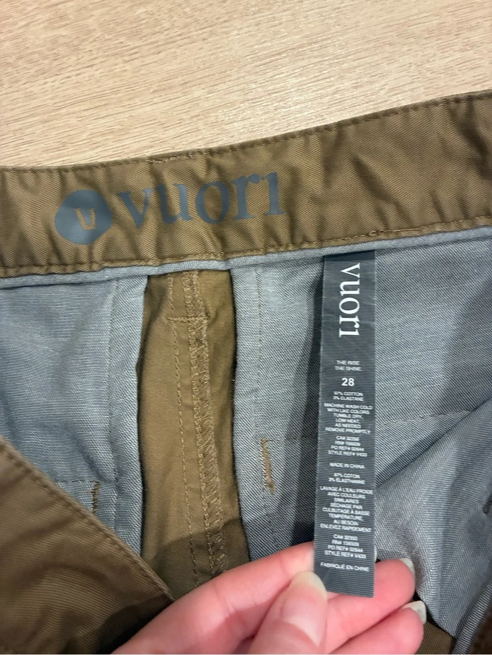 Vuori Men's Collins Chino Pant Tan Size 28
